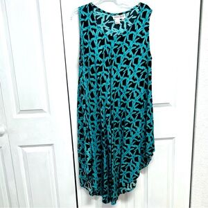 Jessica Taylor Teal Starfish-Print Swim Coverup Plus Size